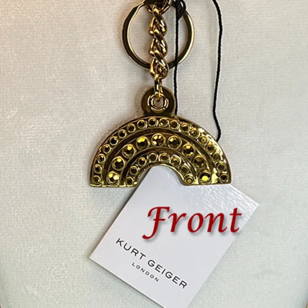 Kurt Geiger ~ London Rainbow Charm Studded Keyring NWT/NIB - Picture 4 of 6